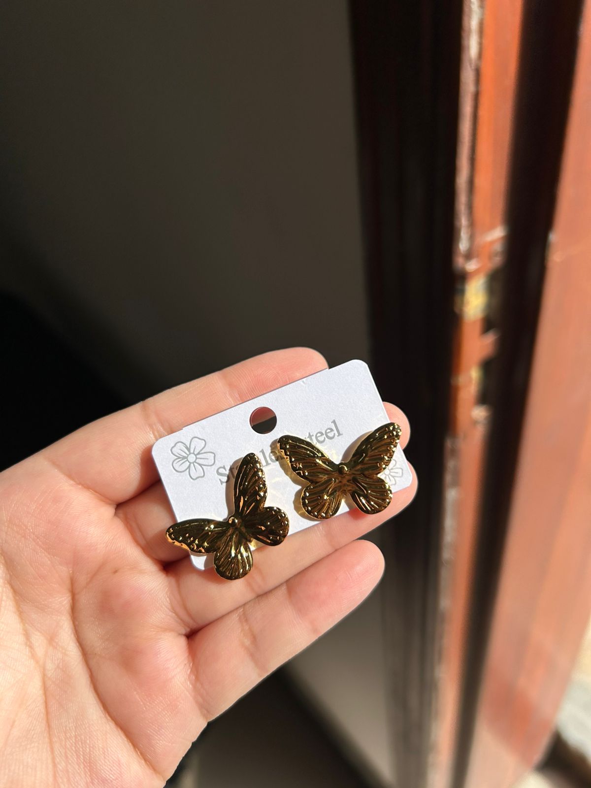 Stainless butterfly earrings